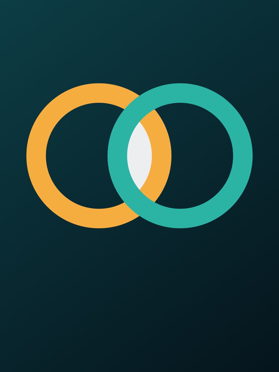 FIT Compare launch artwork — two overlapping rings, one amber and one teal, with the shared part lit up